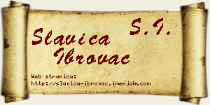 Slavica Ibrovac vizit kartica